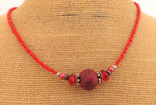 Load image into Gallery viewer, Red & Black Kathryn Design Handmade Bead necklace