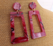 Load image into Gallery viewer, Acrylic Rectangle Drop Earrings (multiple colour options)