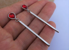 Load image into Gallery viewer, Faceted Long Drop Earrings (multiple colour options)