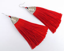 Load image into Gallery viewer, Large Tassel Earrings (multiple colour options)