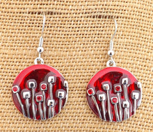 Load image into Gallery viewer, Round Pohutukawa Drop Earrings (4 colour options)