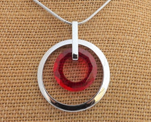 Load image into Gallery viewer, Silver Tone Round Drop Pendant Necklace (4x colour options)