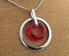 Load image into Gallery viewer, Silver Tone Round Drop Pendant Necklace (4x colour options)