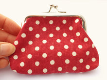 Load image into Gallery viewer, Polka Dot Vintage Style Coin Purse