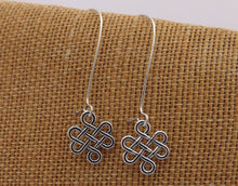 Load image into Gallery viewer, Silver Tone Celtic Twist on Long Kidney Hooks