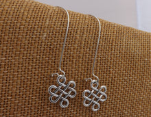 Load image into Gallery viewer, Silver Tone Celtic Twist on Long Kidney Hooks