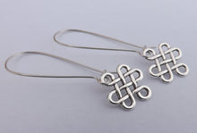 Load image into Gallery viewer, Silver Tone Celtic Twist on Long Kidney Hooks