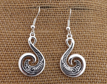 Load image into Gallery viewer, Koru Hook Pendant Necklace & Earrings (Silver or Gold)