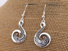 Load image into Gallery viewer, Koru Hook Pendant Necklace & Earrings (Silver or Gold)