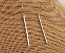 Load image into Gallery viewer, Silver Tone Long Drop Earrings