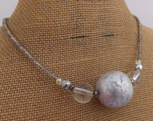 Load image into Gallery viewer, Silver & White Handmade Kathryn Design Bead Necklace