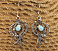 Load image into Gallery viewer, Sterling Silver & Opal Artisan Designer Drop Earrings