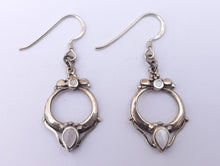 Load image into Gallery viewer, Sterling Silver & White Drop Earrings