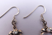 Load image into Gallery viewer, Sterling Silver & White Drop Earrings