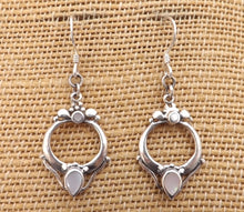 Load image into Gallery viewer, Sterling Silver & White Drop Earrings