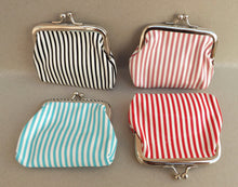 Load image into Gallery viewer, Striped Vintage Style Coin Purse (Multiple Colour Options)