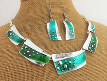 Load image into Gallery viewer, Collar Necklace & Earrings Set (5x colour options)