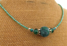 Load image into Gallery viewer, Teal & Green Kathryn Design Handmade bead necklace