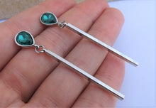Load image into Gallery viewer, Faceted Long Drop Earrings (multiple colour options)