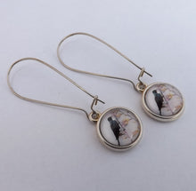 Load image into Gallery viewer, Tui & Flax Flower Handmade Dome Earrings on Long Kidney Hooks
