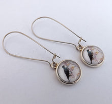 Load image into Gallery viewer, Tui & Flax Flower Handmade Dome Earrings on Long Kidney Hooks