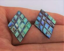 Load image into Gallery viewer, Vintage Checkered Paua Stud Earrings