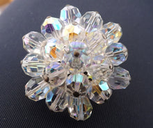Load image into Gallery viewer, Vintage Large AB Lustre Crystal Brooch