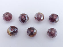 Load image into Gallery viewer, 6x8mm Warm Purple AB Lustre Crystal Rondelle Beads