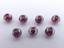 Load image into Gallery viewer, 1 strand 4mm Warm Purple AB Lustre Crystal Cut Glass Rondelle Beads - wpab2