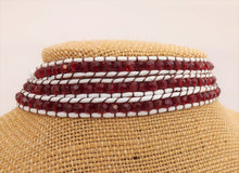 Load image into Gallery viewer, White Cord & Red Bead Long Strand Bracelet