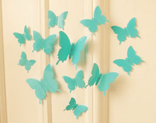 Load image into Gallery viewer, 24x Blue 3D Butterfly Wall Decals