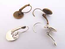 Load image into Gallery viewer, Metallic Bronze &amp; White - Dome Earrings on Lever back hooks
