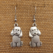 Load image into Gallery viewer, Poodle &amp; Labradoodle Silver Tone Dog Drop Earrings
