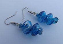 Load image into Gallery viewer, Blue Glass Lustre Twist Earrings
