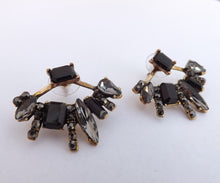 Load image into Gallery viewer, Black &amp; Gold Tone Stud Earrings
