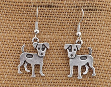 Load image into Gallery viewer, Fox Terrier / Jack Russel Silver Tone Dog Drop Earrings
