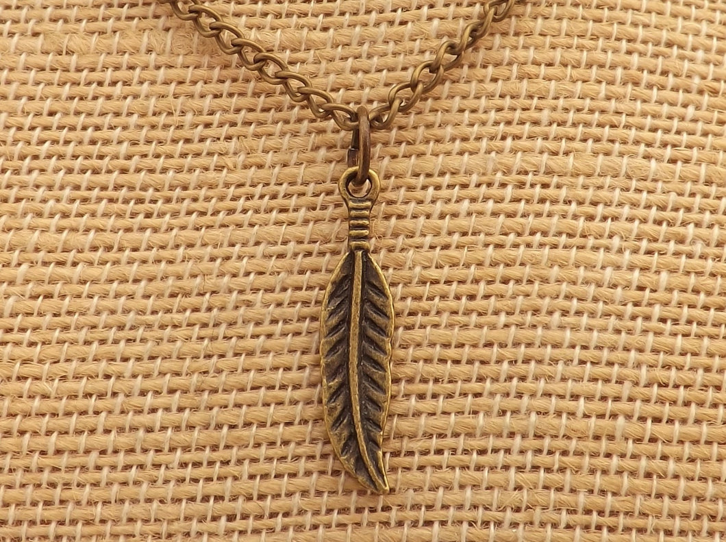 Guitar Bronze Tone Pendant Necklace