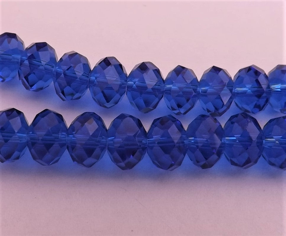 6x8mm Dark Blue Crystal Cut Rondelle Beads -  dbt