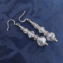 Load image into Gallery viewer, AB Lustre Clear Handmade Glass Bead Earrings
