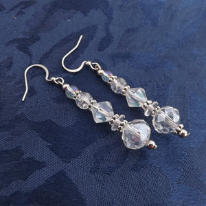 AB Lustre Clear Handmade Glass Bead Earrings