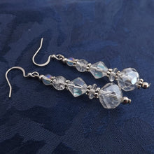 Load image into Gallery viewer, AB Lustre Clear Handmade Glass Bead Earrings
