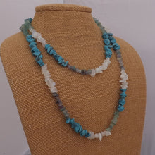 Load image into Gallery viewer, Agate, Fluorite &amp; Faux Turquoise Handmade Gem Chip Necklace (Made in NZ)
