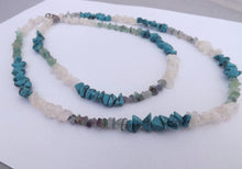 Load image into Gallery viewer, Agate, Fluorite &amp; Faux Turquoise Handmade Gem Chip Necklace (Made in NZ)
