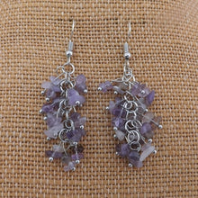 Load image into Gallery viewer, Amethyst Chip Drop Earrings
