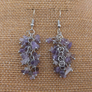 Amethyst Chip Drop Earrings