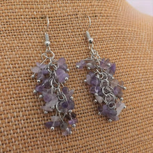 Load image into Gallery viewer, Amethyst Chip Drop Earrings
