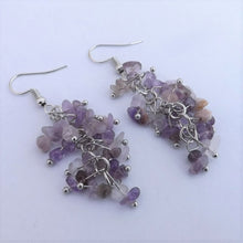 Load image into Gallery viewer, Amethyst Chip Drop Earrings
