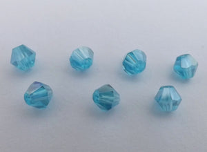 Strand Light Blue AB Lustre Glass Bicone 4mm Beads