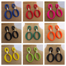 Load image into Gallery viewer, Colour &amp; Gold Tone Large Acrylic Earrings (Multiple colour options)
