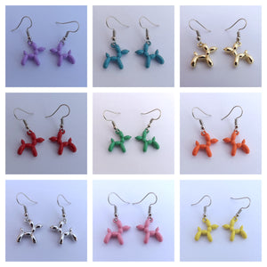 Poodle Balloon Dog Drop Earrings (12 colour options)